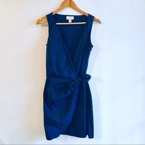 LOFT // Navy Blue Sleeveless Wrap Dress Petite